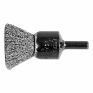 PFERD 3/4" CRIMPED WIRE END BRUSH .006 SS WIRE 1/4"SH